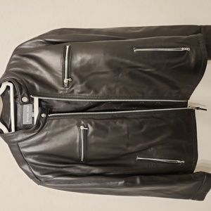 Michael Kors black leather Moto Jacket, men's size XL